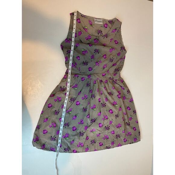 Cottagecore Chyapa Dress Plums Floral Pattern Fruit Spring Dress — Sz 4 - Picture 10 of 10